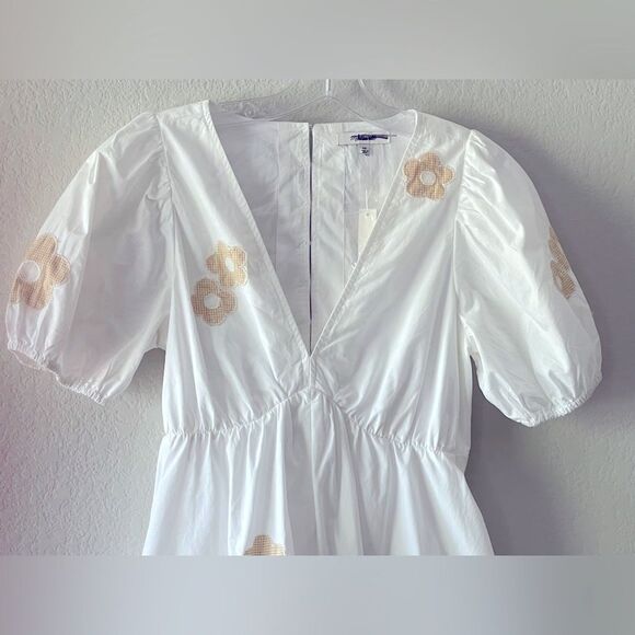 Madewell NWT Annamarie Mini Dress Size 00 Embroidered with Floral Appliqués - Picture 7 of 15